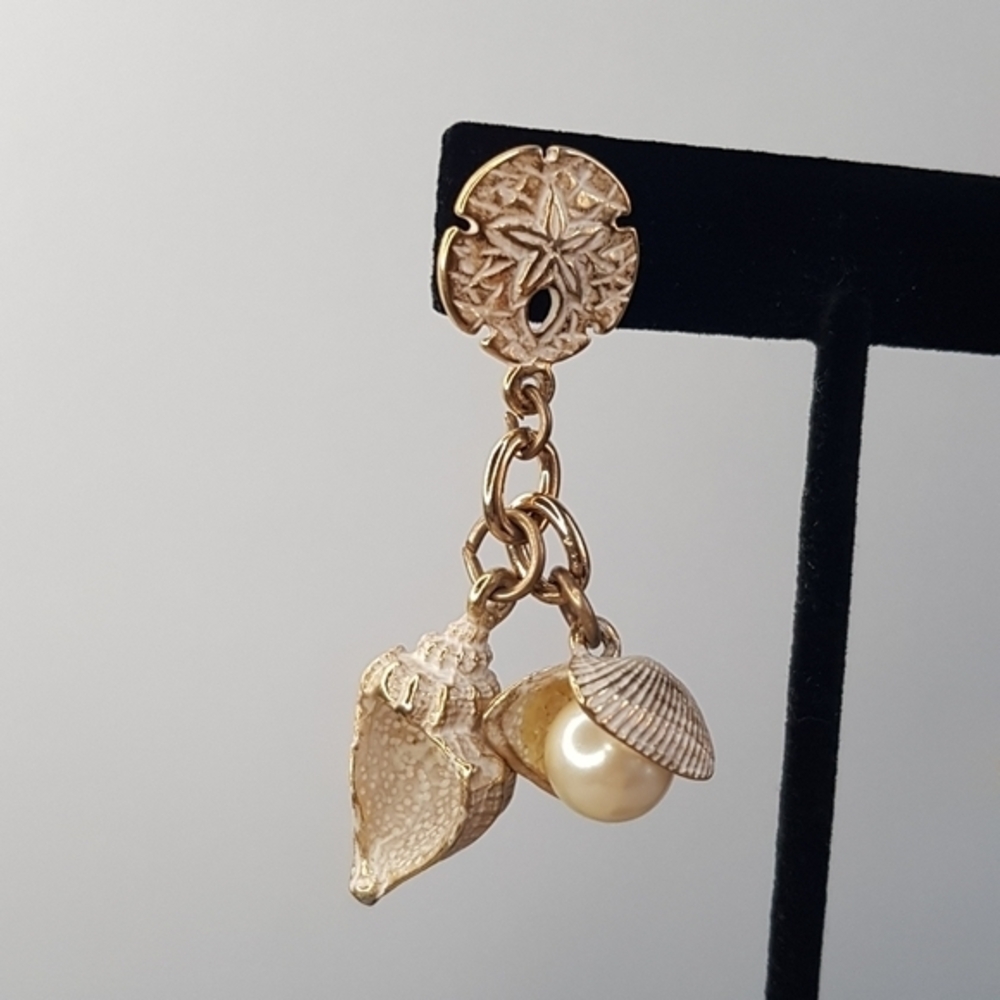 Ocean  / mermaid inspired dangle earrings - Picture 5 of 6